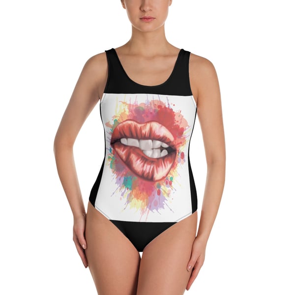 Image of #BawseBabesUnitedđź’‹One-Piece Lippie Swimsuit