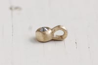 Image 4 of Icy grey stone pendant. 18k gold. Stump