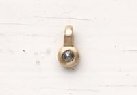 Image 2 of Icy grey stone pendant. 18k gold. Stump