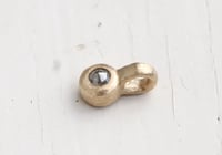 Image 3 of Icy grey stone pendant. 18k gold. Stump