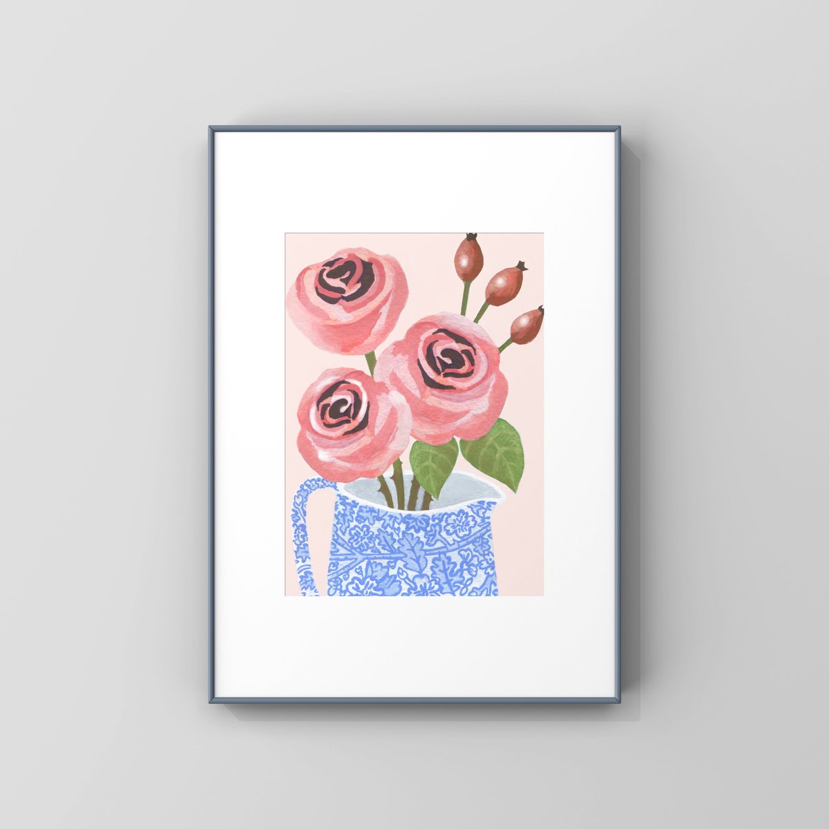 Roses in Chintz Jug Print & Card