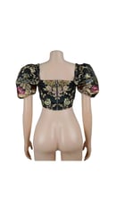 Image of Puff-Sleeve Bustier Crop Top