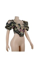 Image of Puff-Sleeve Bustier Crop Top