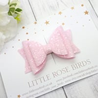 Image 1 of Pink Glitter Bow - Choice of Headband or Clip