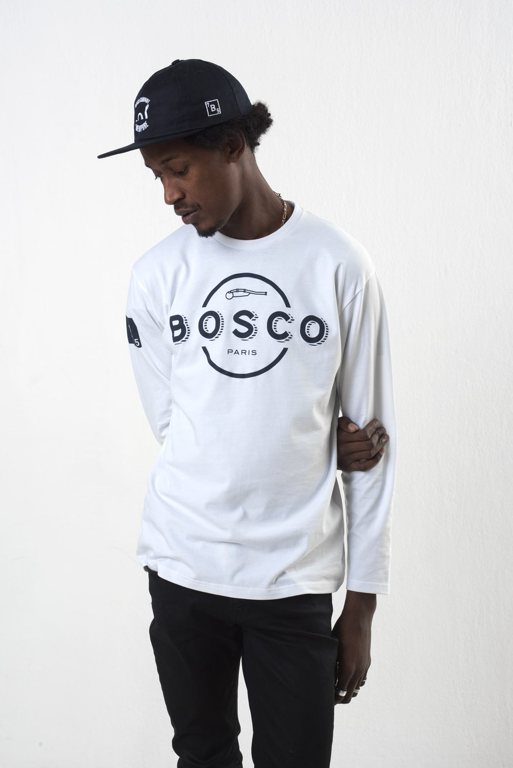 Image of    BOSCO PARIS T-shirt long sleeves full logo