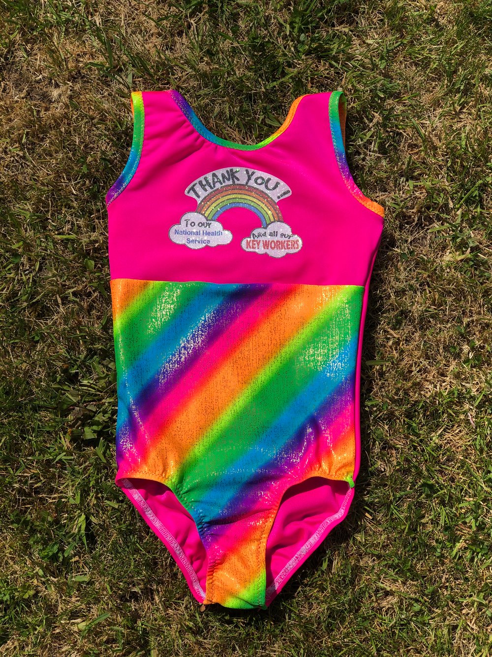Image of Rainbow leotard and face mask 🌈
