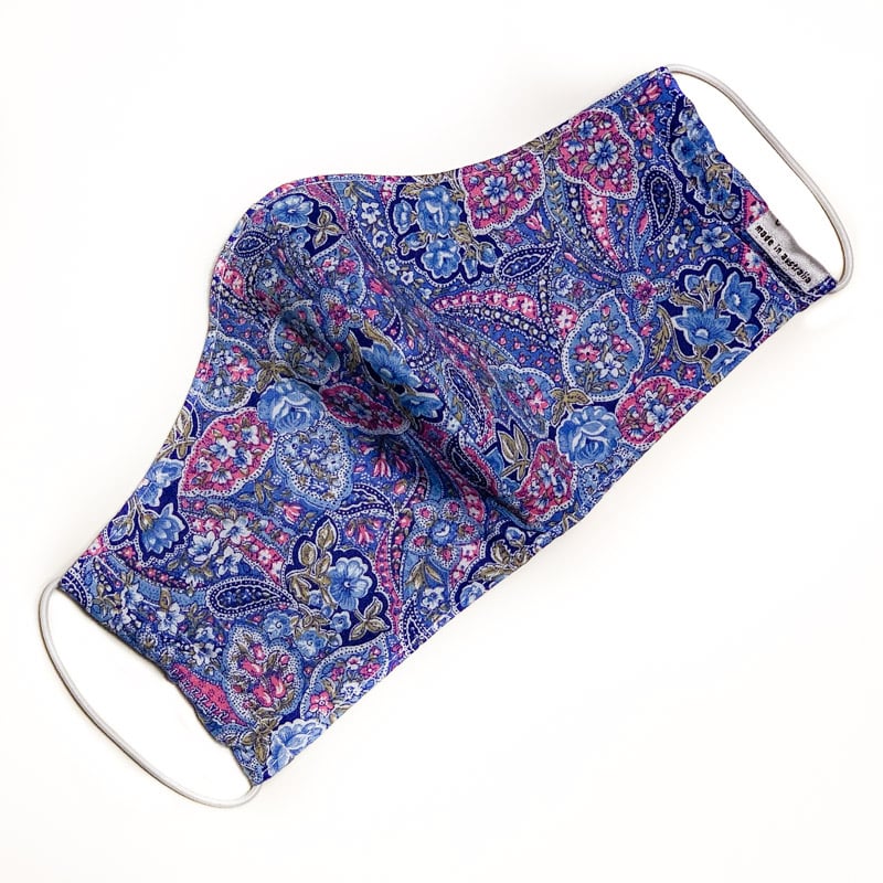 Image of Fabric Face Mask (Blue Pink Paisley)