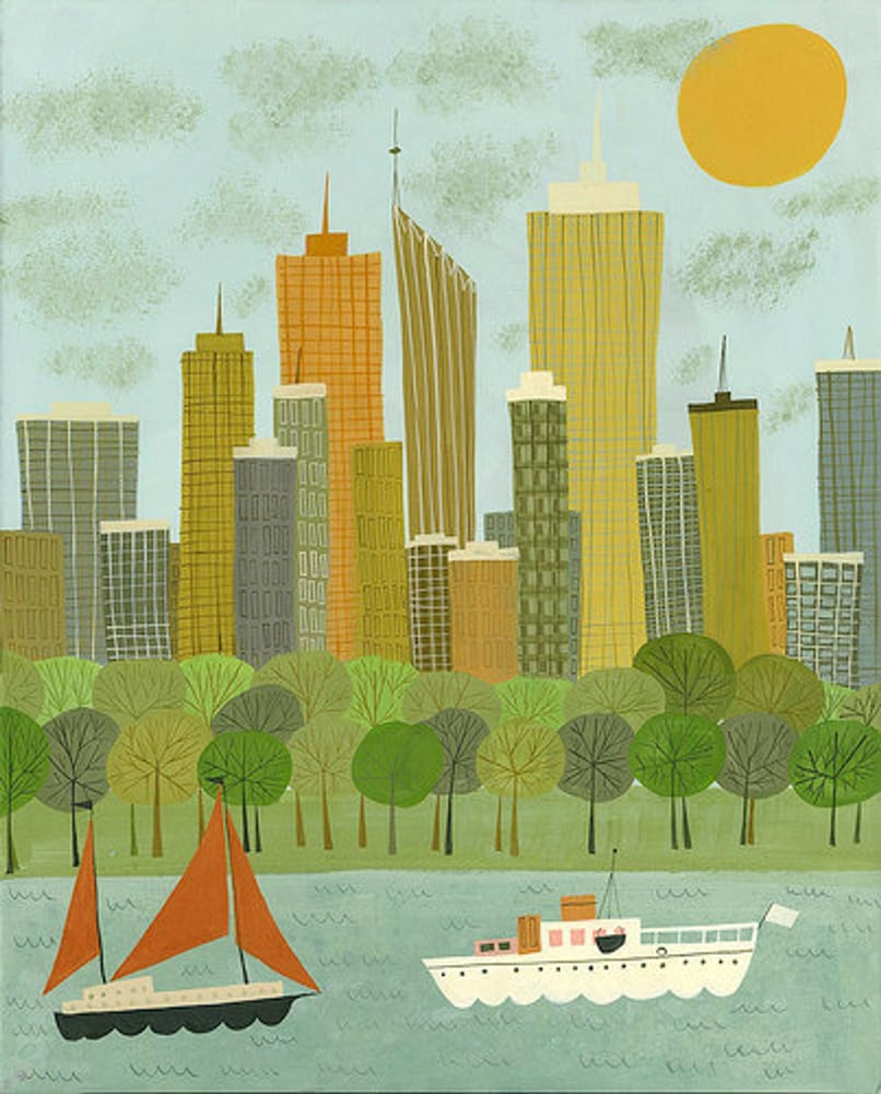 Image of Perth. Limited edition print.
