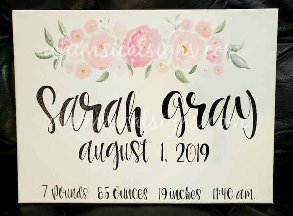 Image of Baby Announcement Floral
