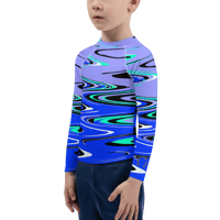 Image 4 of CRAZY WAVES VIOLET KIDS RASH GUARD TOP