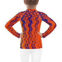 Image 2 of DRAGON'S BREATH TANGERINE KIDS RASH GUARD TOP