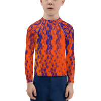 Image 1 of DRAGON'S BREATH TANGERINE KIDS RASH GUARD TOP