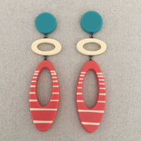 Image 1 of long maxi elliptical earrings