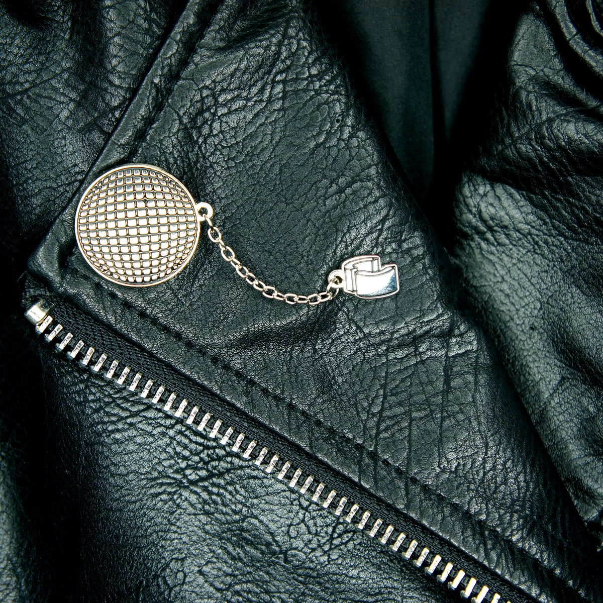 Disco Ball and Chain Enamel Pin