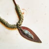 Moon Child Feather Leather Necklace