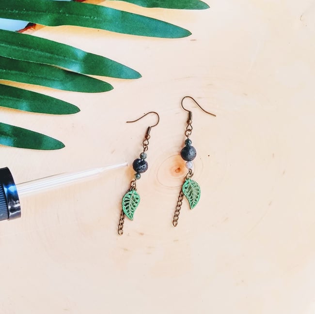 Spoon & Theory Jasper Stone Aromatherapy Diffuser Earrings 