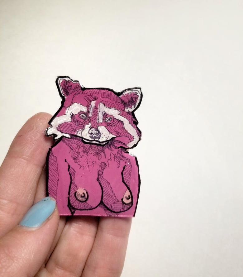 Image of Pink Raccoon pin
