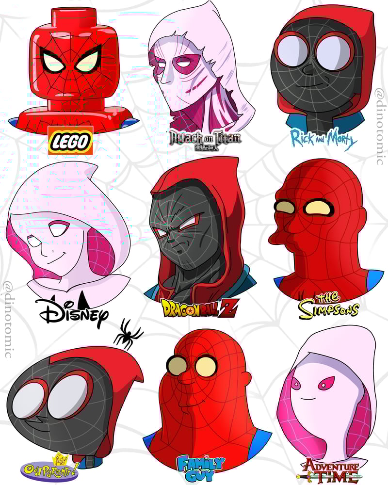 Image of #211 Spiderman in different styles