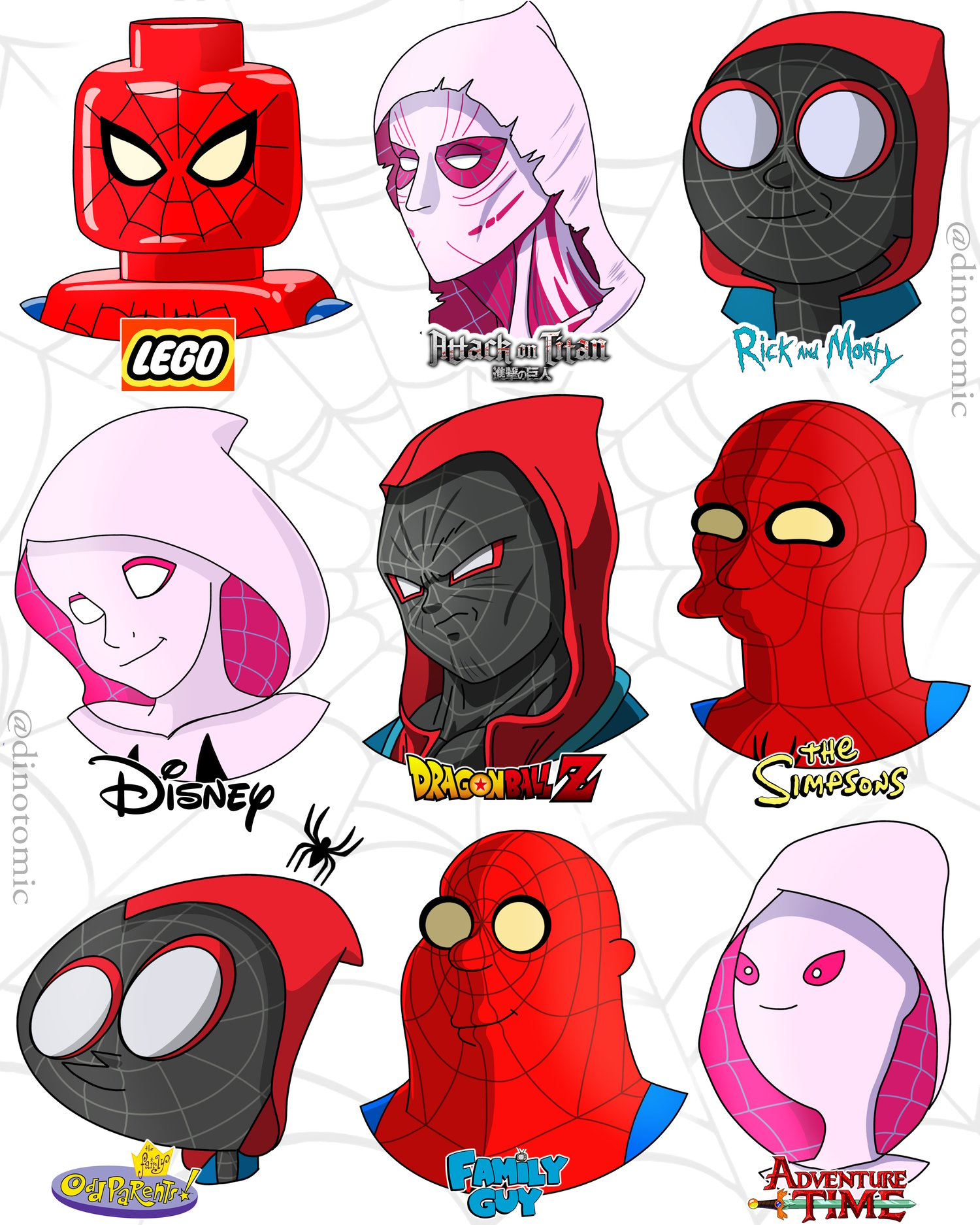 Image of #211 Spiderman in different styles 