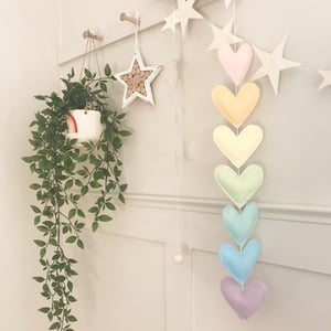 Image of Pastel rainbow heart garland