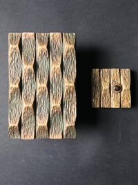 Image 1 of Bronze Door Handle and Bell Push with Brutalist Design