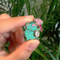 Image 2 of Frog Thief Enamel Pin