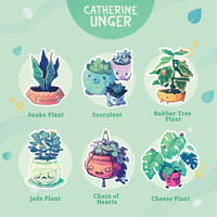 Image 1 of Plant Babies Stickers - Set 1