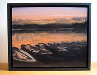 Image 2 of Boats at Sunset (Keswick) Framed Original
