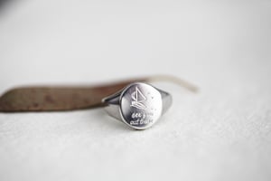 Image of Silver 'see you out there' large signet ring