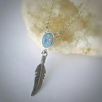 Image 1 of Opal Feather Necklace