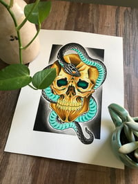 Image 3 of “Skull and Snake” Original