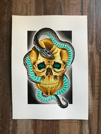 Image 2 of “Skull and Snake” Original
