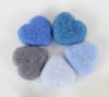 Felted Hearts - Blue shades (5)