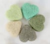 Felted Hearts - Green shades (5)