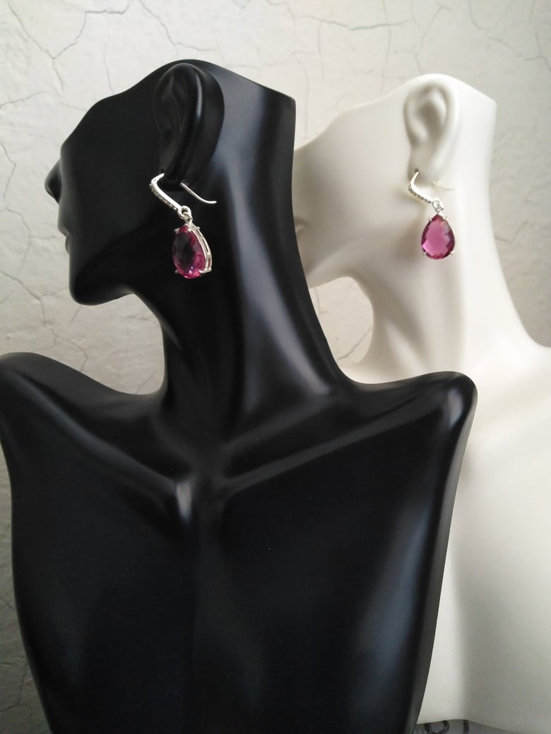 Image of FACETED PINK TOURMALINE EARRINGS