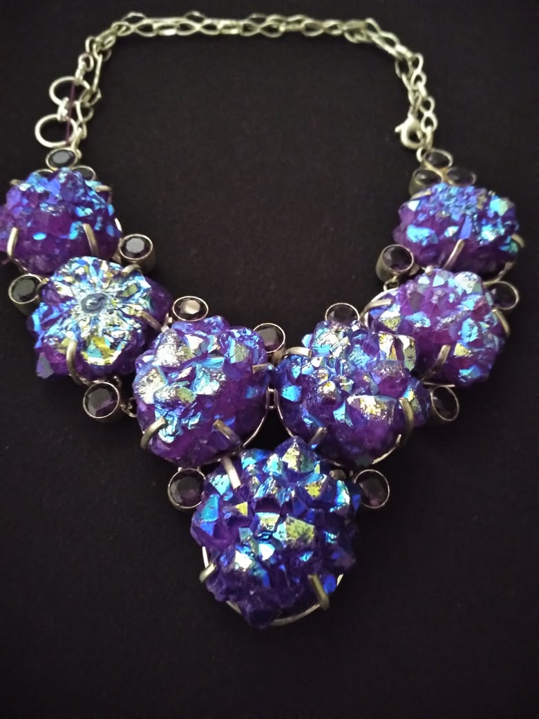 Image of HUGE PURPLE DRUZY NECKLACE 