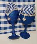 2 pc. Decorative Wine Glasses 20 oz.