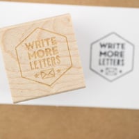 Image 1 of "Write More Letters" WPA Style Rubber Stamp