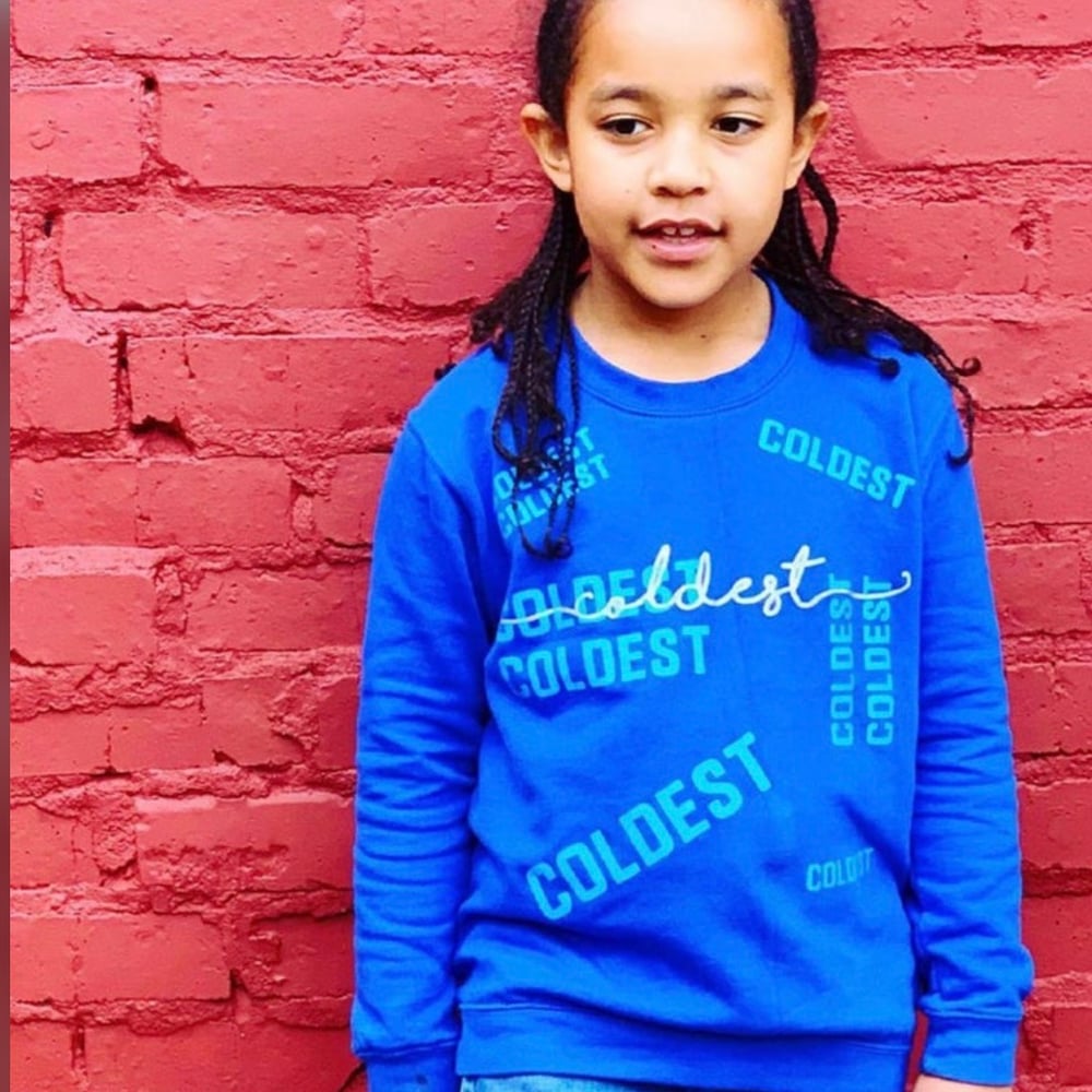 KIDS · MULTI PRINT & REFLECTIVE SCRIPT SWEATER