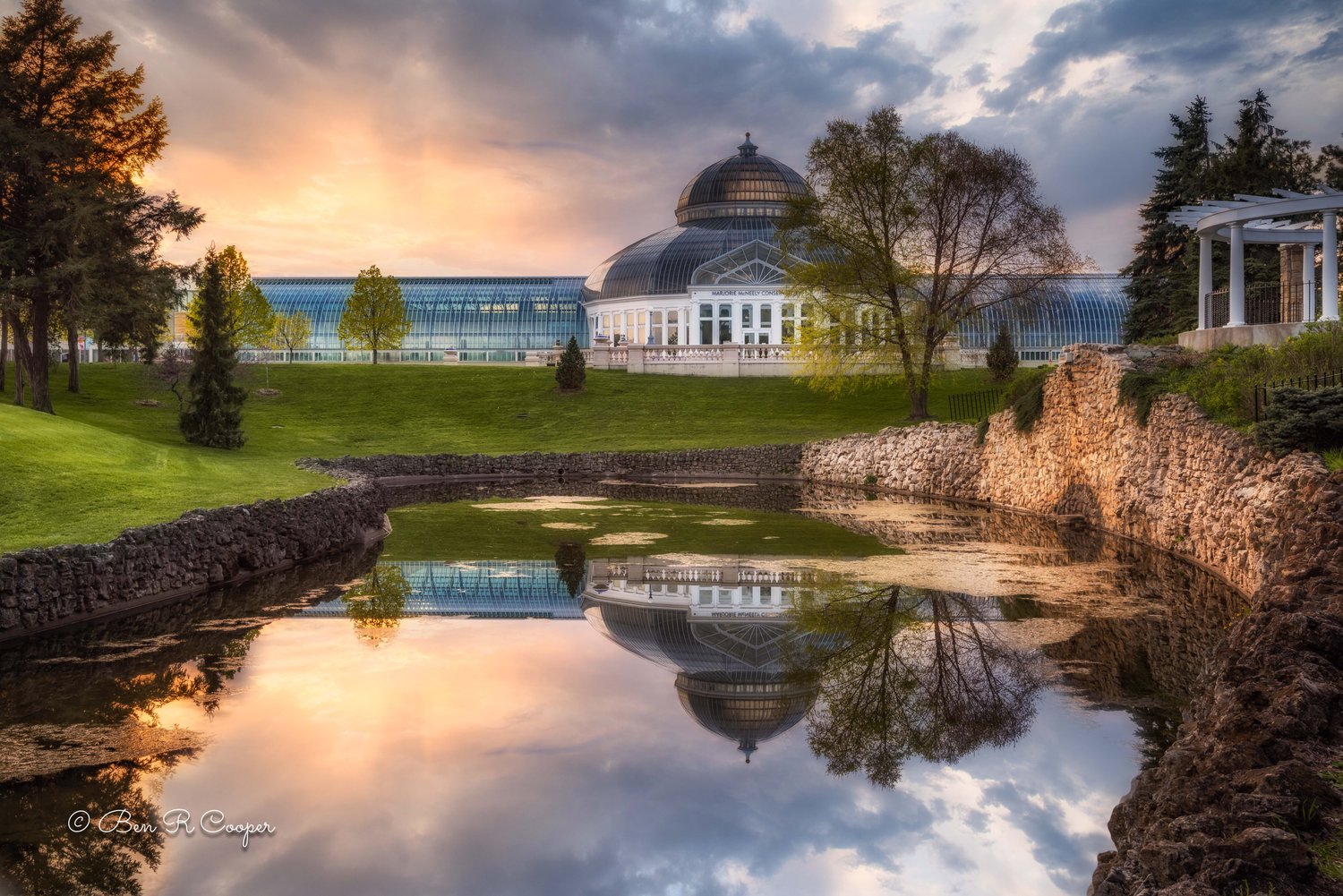 Sunset at the Marjorie McNeely Conservatory