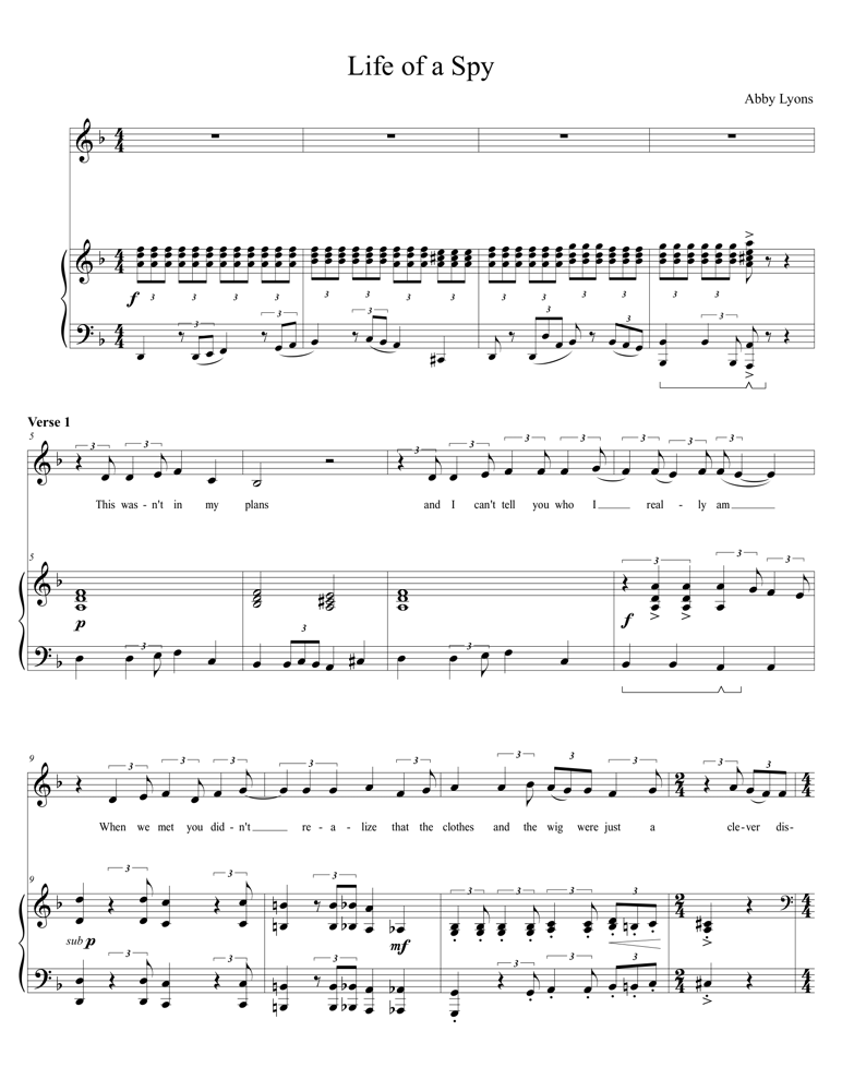 Image of Life of a Spy - Abby Lyons (sheet music)