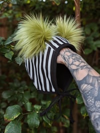 Beetlejuice handmade to order pom pom bonnet