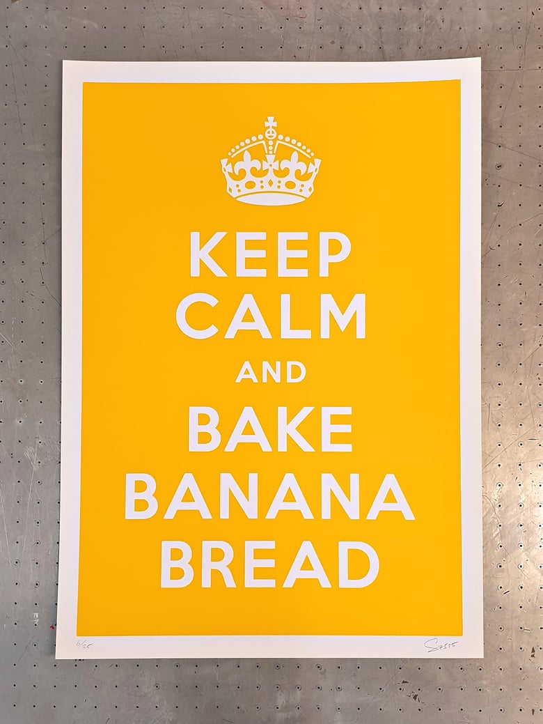 Image of KEEP CALM AND BAKE BANANA BREAD, A2 screen print