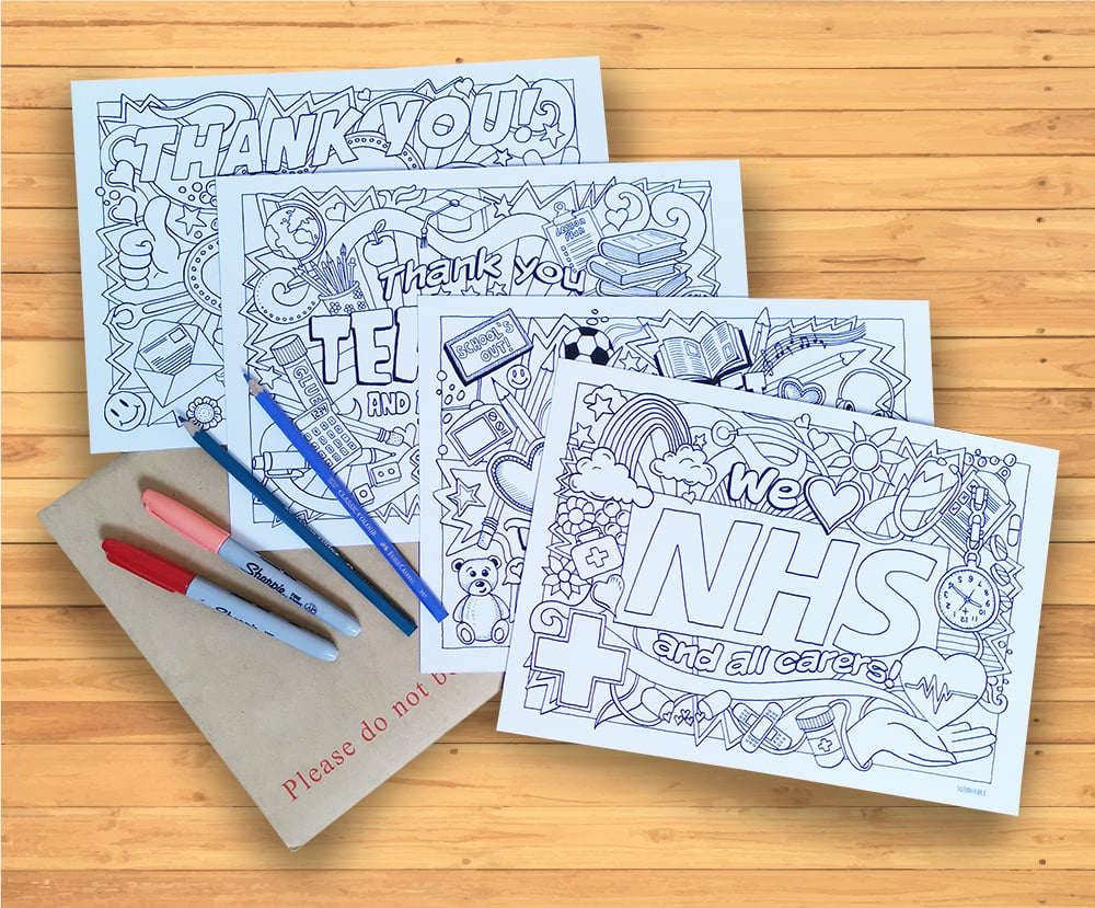 Image of Isolation Colouring - set of four high quality colouring pages
