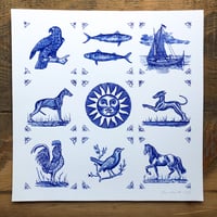 Image 1 of Delft tile collection “whippets and friends “