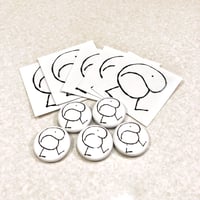 Image 1 of Button and sticker combo pack