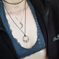 Image 3 of Silver Half Moon Necklace
