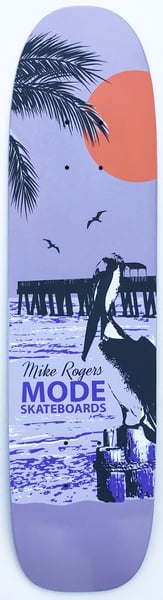 Image of Mike Rogers "Pelican" single-kick freestyle deck (lilac) - 7.3 x 28.75