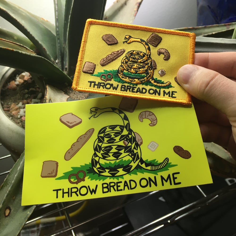 Image of THROW BREAD ON ME Patch / Sticker by Brad Rohloff
