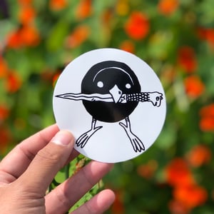 Image of Bird with Knife Sticker